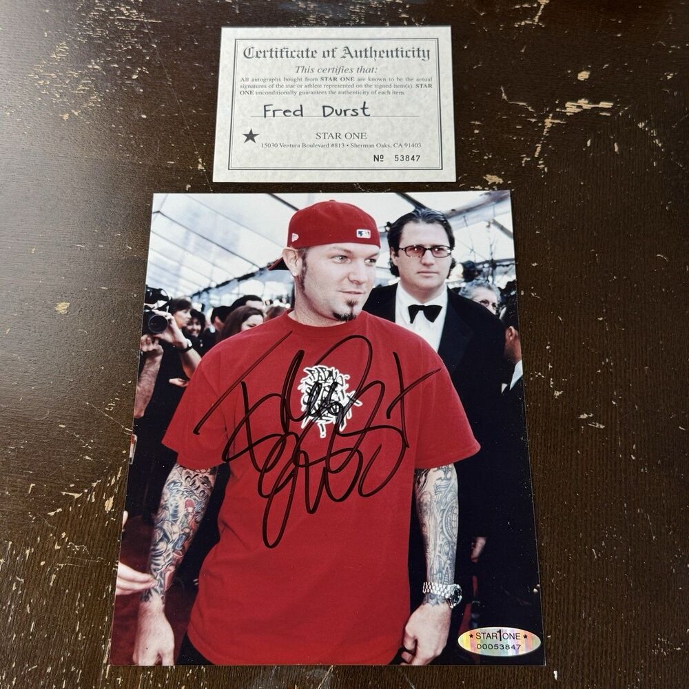 Fred Durst Limp Bizkit Signed 8x10 Autographed Color Photo With COA Authentic